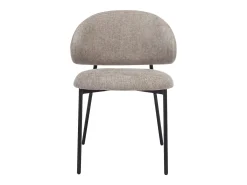 Conjunto de 4 sillas en tejido texturizado y metal negro - Taupe - VOSINIA
