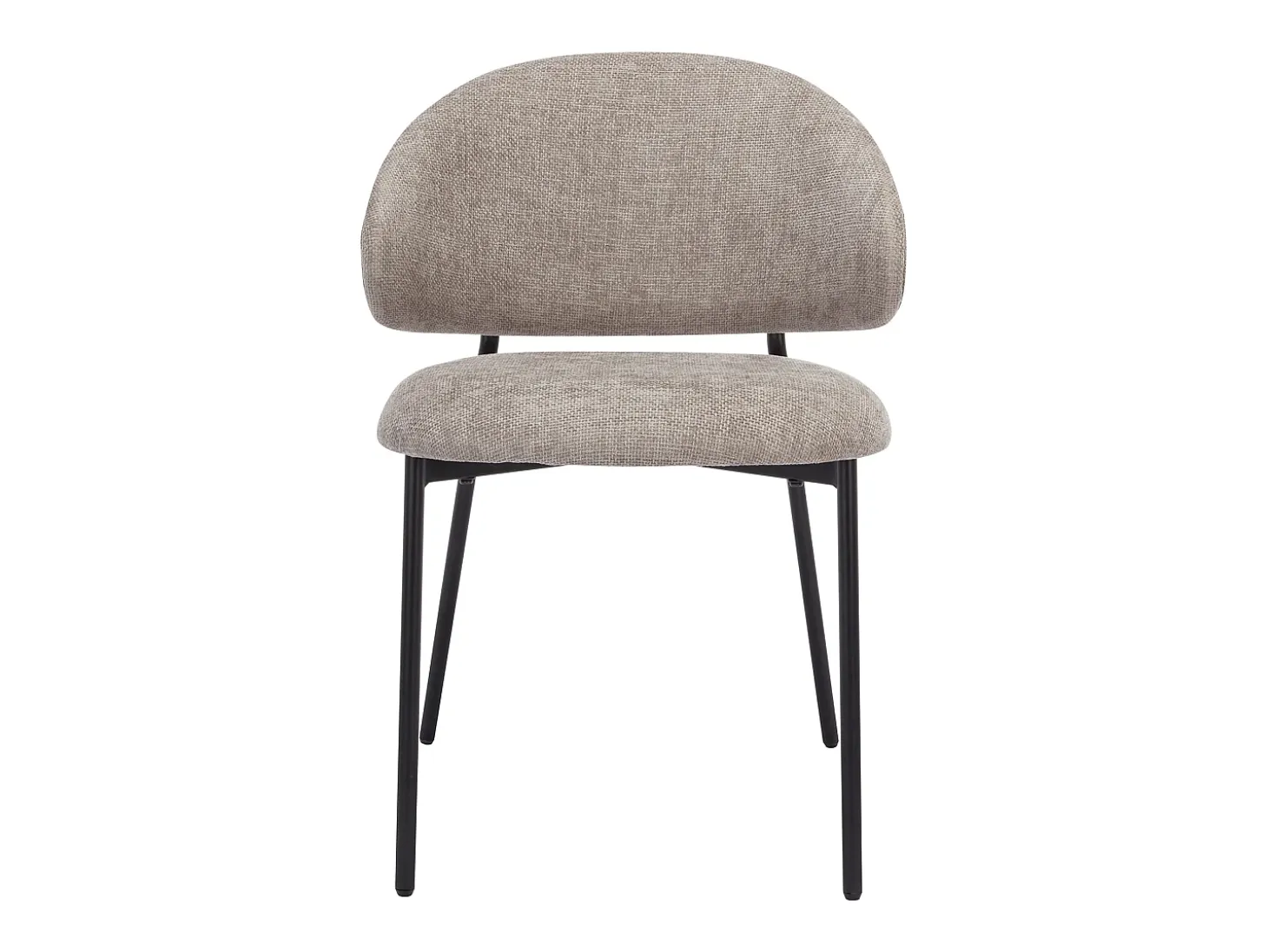 Conjunto de 4 sillas en tejido texturizado y metal negro - Taupe - VOSINIA
