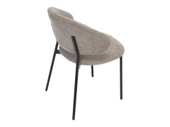 Conjunto de 4 sillas en tejido texturizado y metal negro - Taupe - VOSINIA