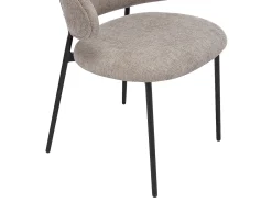 Conjunto de 4 sillas en tejido texturizado y metal negro - Taupe - VOSINIA