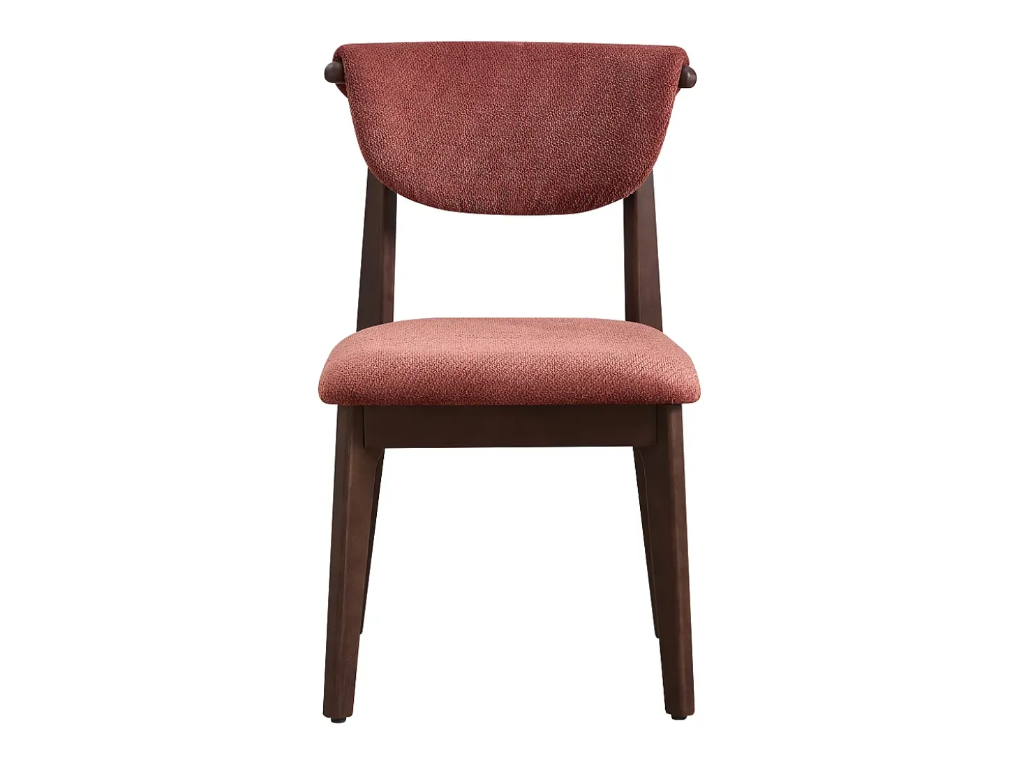 Conjunto de 6 sillas en tela texturizada y madera de hevea - Marrón - GABIEL