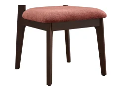 Conjunto de 6 sillas en tela texturizada y madera de hevea - Marrón - GABIEL