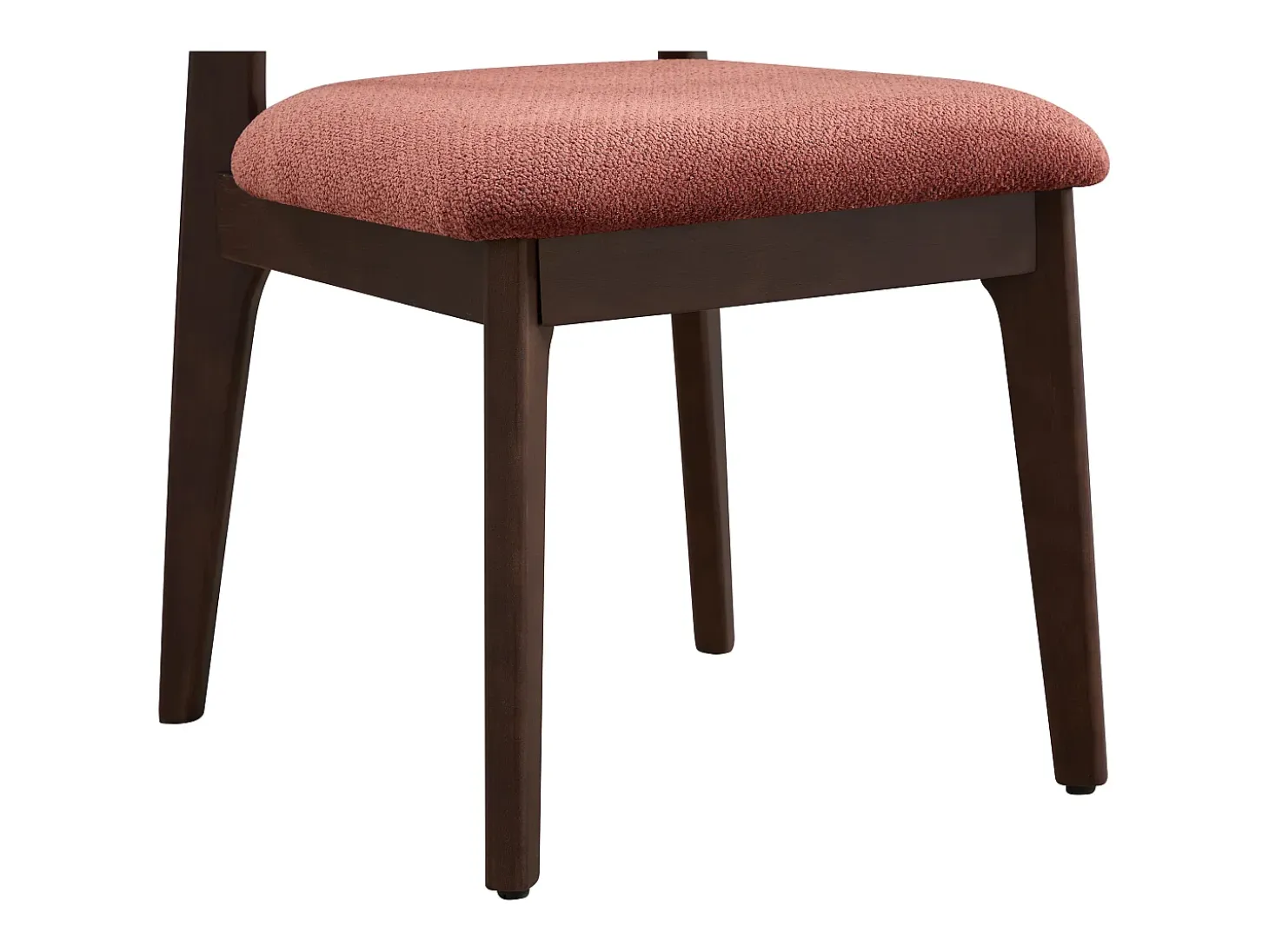 Conjunto de 6 sillas en tela texturizada y madera de hevea - Marrón - GABIEL