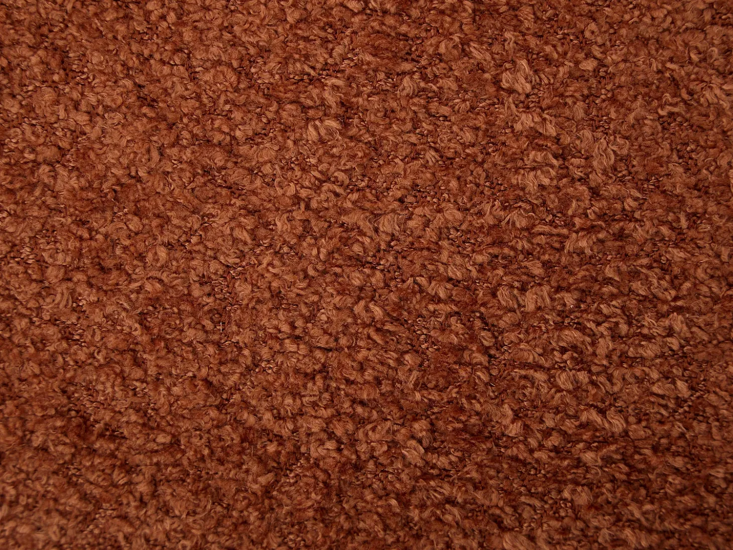 Conjunto de 6 sillas en tela bouclé y madera de hévea - Terracota y negro - LIVELIA