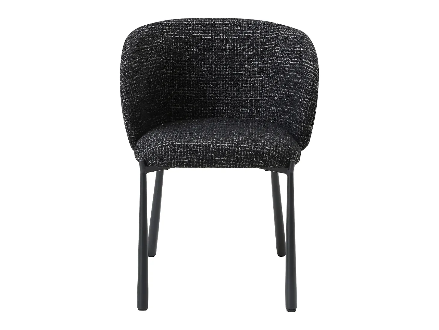 Conjunto de 2 sillas en tela tweed y metal - Negro - SIJOLA