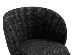 Conjunto de 2 sillas en tela tweed y metal - Negro - SIJOLA