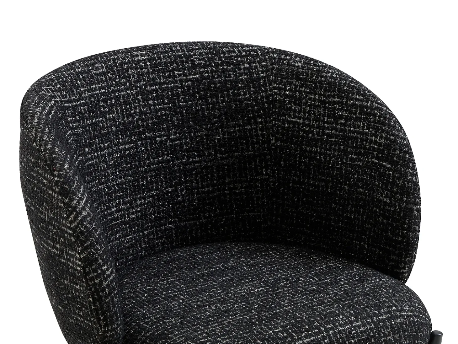 Conjunto de 2 sillas en tela tweed y metal - Negro - SIJOLA