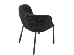 Conjunto de 2 sillas en tela tweed y metal - Negro - SIJOLA
