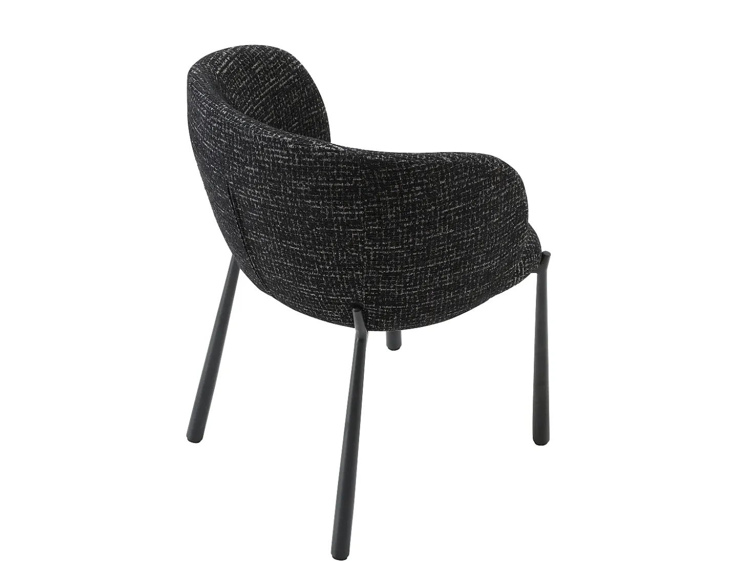 Conjunto de 2 sillas en tela tweed y metal - Negro - SIJOLA