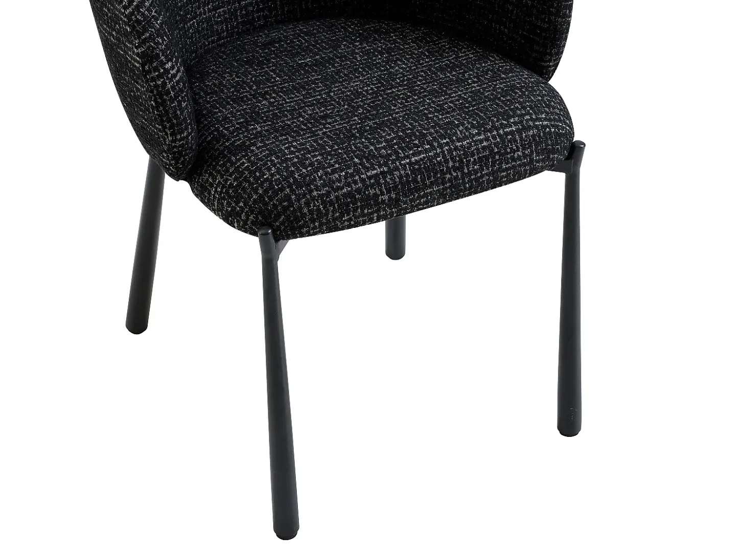 Conjunto de 2 sillas en tela tweed y metal - Negro - SIJOLA