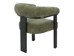 Conjunto de 2 sillas en tela bouclé y madera de hevea - Verde caqui y negro - LIVELIA