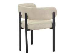 Conjunto de 6 sillas en tela y metal negro - Beige - CIBARO