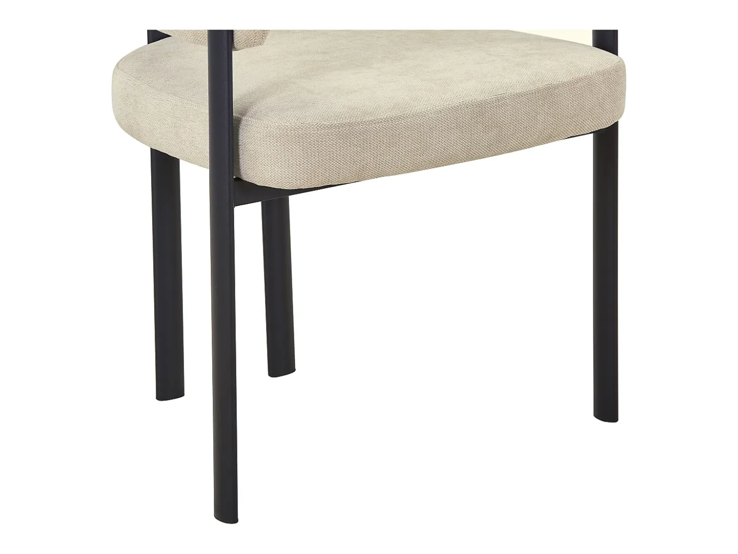 Conjunto de 6 sillas en tela y metal negro - Beige - CIBARO