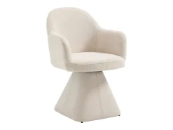 Conjunto de 2 sillas giratorias con reposabrazos de tela - Beige - VALYRA