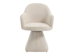 Conjunto de 2 sillas giratorias con reposabrazos de tela - Beige - VALYRA