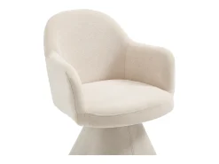 Conjunto de 2 sillas giratorias con reposabrazos de tela - Beige - VALYRA