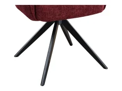Conjunto de 6 sillas giratorias con reposabrazos en tela texturizada y metal negro - Burdeos - KONYA
