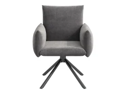 Conjunto de 4 sillas giratorias en terciopelo gris - Patas de metal - Para salón, dormitorio, oficina