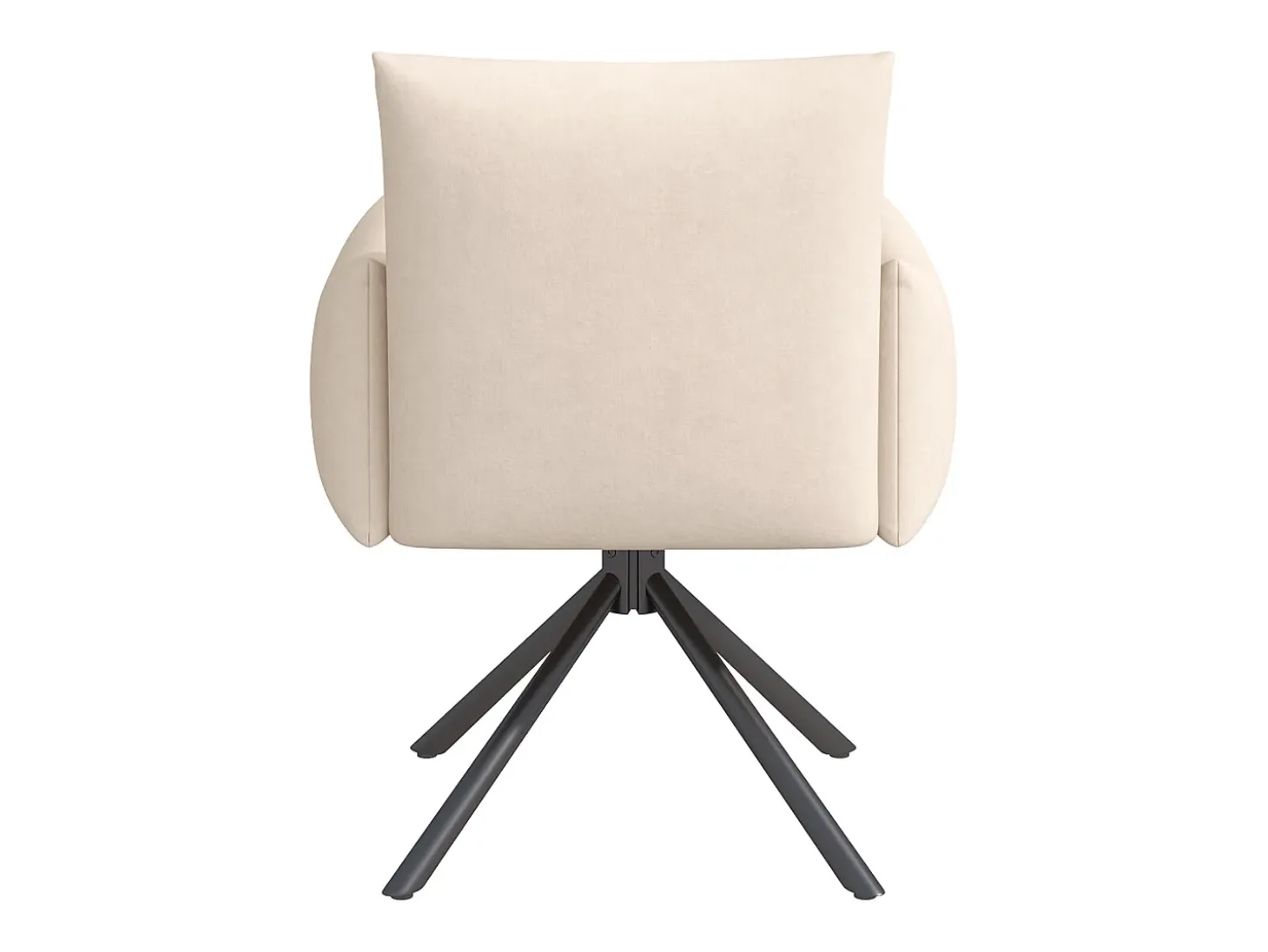 Conjunto de 6 sillas giratorias en terciopelo beige - Patas de metal - Para salón, dormitorio, oficina