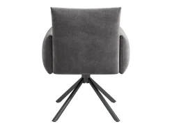 Conjunto de 6 sillas giratorias en terciopelo gris - Patas de metal - Para salón, dormitorio, oficina