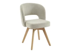 Conjunto de 2 sillas giratorias en tejido y madera de roble - Crema - GUSTAVY