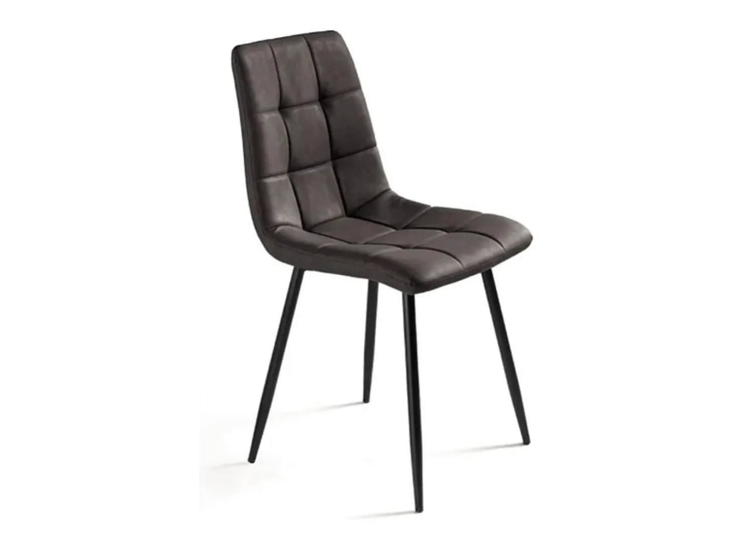 Conjunto de 4 sillas modernas marrones "Siviglia" estructura de metal pintado asiento en ecopiel efecto soft touch