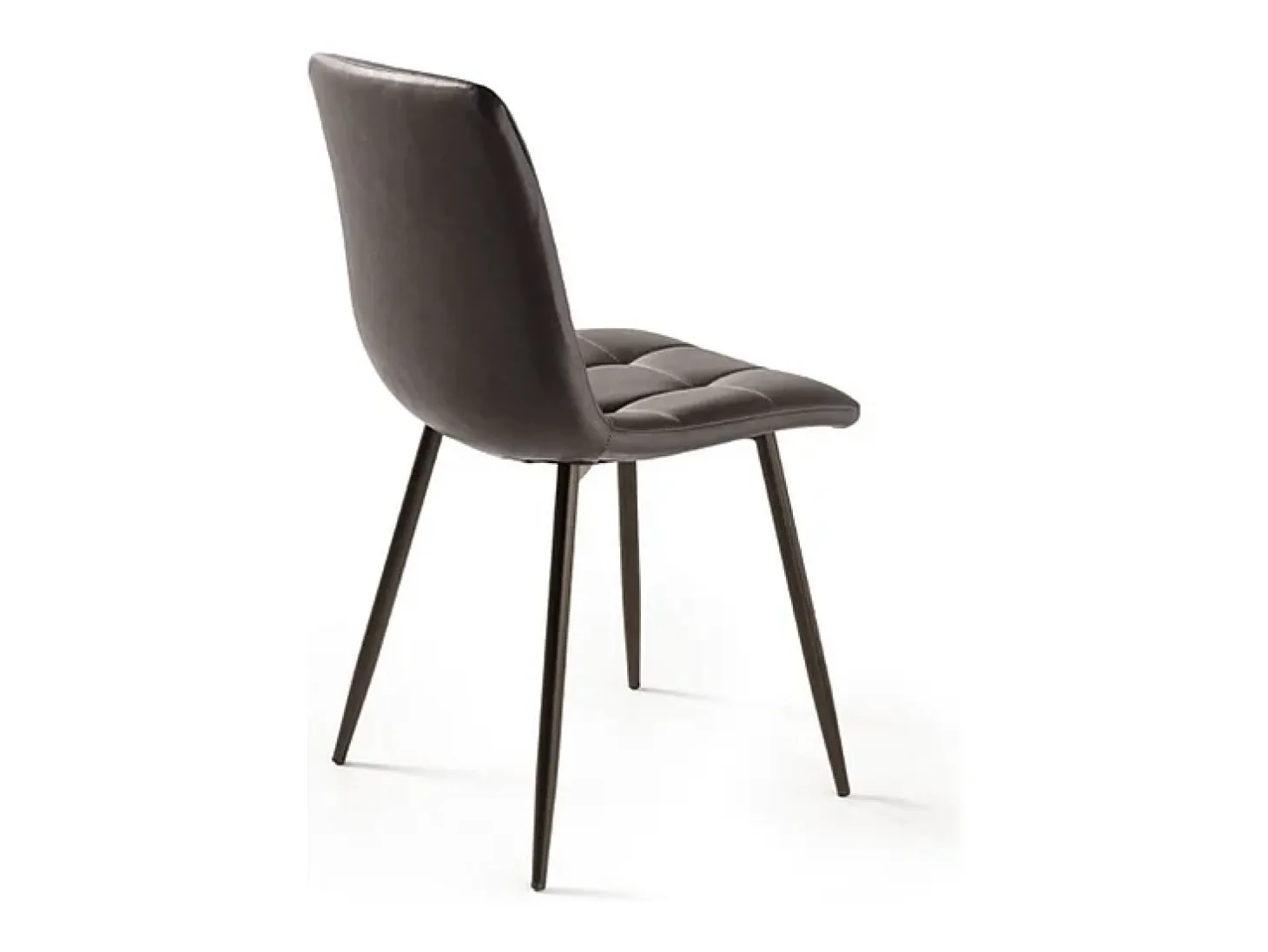 Conjunto de 4 sillas modernas marrones "Siviglia" estructura de metal pintado asiento en ecopiel efecto soft touch