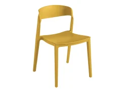 Conjunto de 2 sillas modernas apilables amarillas 