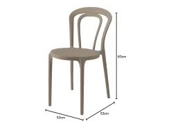 Conjunto de 2 sillas modernas "Caffè" gris paloma de polipropileno apilables para exterior e interior cm 53x53 83h