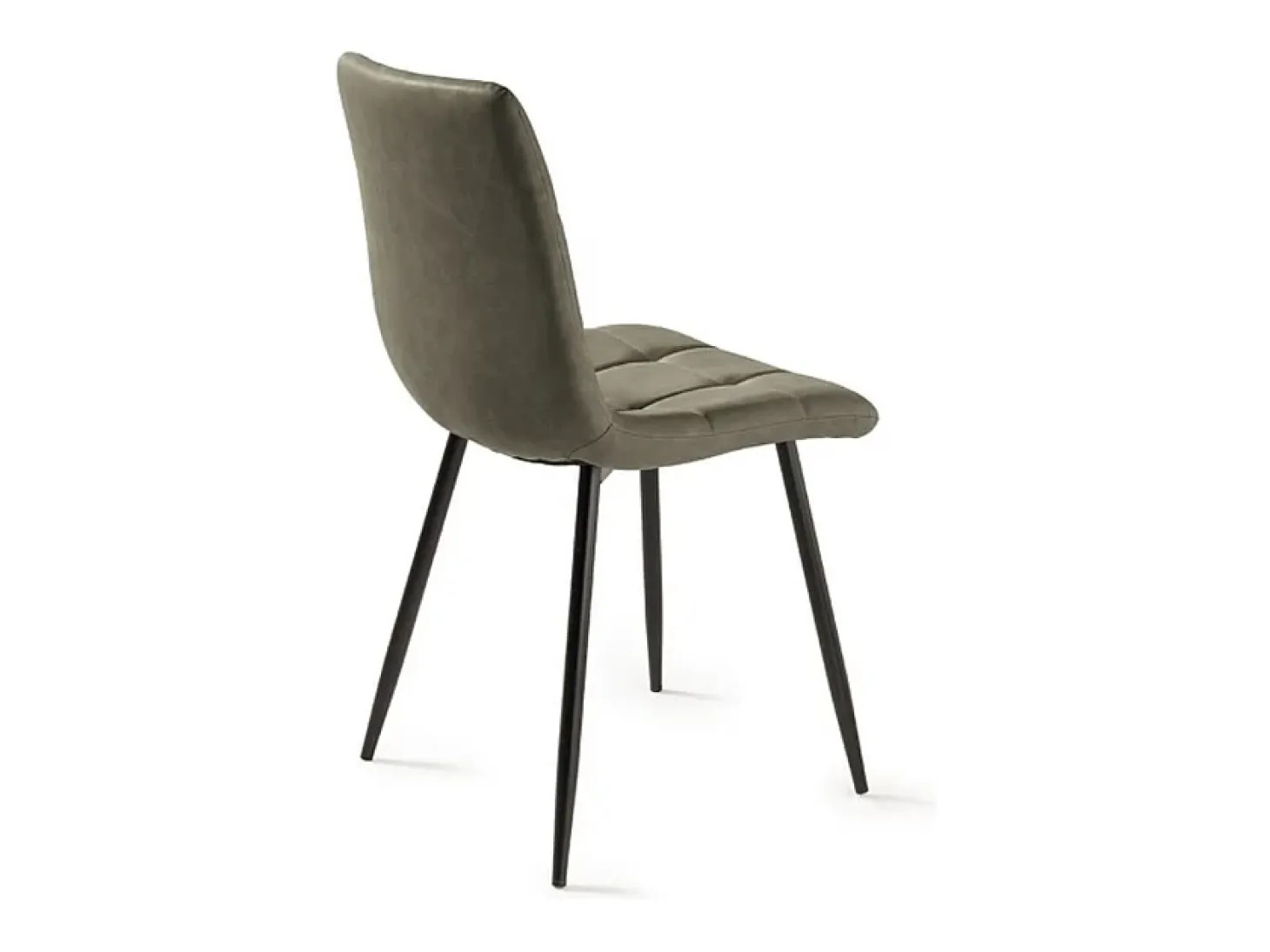 Conjunto de 4 sillas modernas color verde oliva "Siviglia" estructura de metal pintado asiento efecto ecopiel suave al tacto
