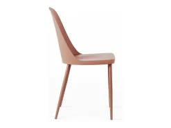 Conjunto de 4 sillas modernas "Paola" de polipropileno color óxido con patas de metal pintado