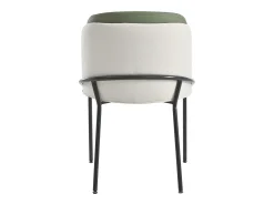 Conjunto de 6 sillas modernas con patas en ángulo - 55 x 55 x 85 cm - patas negras - metal + madera - beige + verde