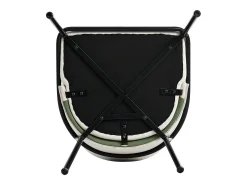 Conjunto de 6 sillas modernas con patas en ángulo - 55 x 55 x 85 cm - patas negras - metal + madera - beige + verde