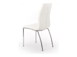 Conjunto de 4 sillas modernas "Pilea" tapizadas en piel sintética marrón con patas de metal cm 44x43 92h