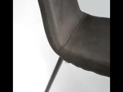 Conjunto de 4 sillas modernas "Ginestra" tapizadas en piel sintética gris, 50x44 cm, 84h