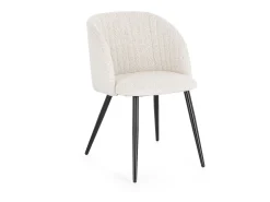 Conjunto de 2 sillas QUENTIN en tejido bouclette - Comodidad contemporánea y estilo texturizado-Color Blanco