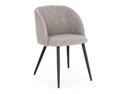 Conjunto de 2 sillas QUENTIN en tejido bouclette - Comodidad contemporánea y estilo texturizado-Color Blanco