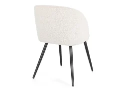 Conjunto de 2 sillas QUENTIN en tejido bouclette - Comodidad contemporánea y estilo texturizado-Color Blanco