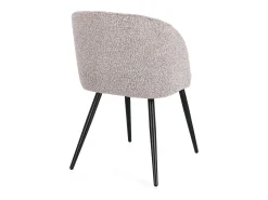 Conjunto de 2 sillas QUENTIN en tejido bouclette - Comodidad contemporánea y estilo texturizado-Color Blanco