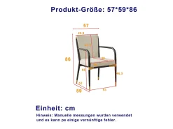Conjunto de 2 sillones - Estructura negra - Estilo escandinavo - Tela beige