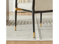 Conjunto de 2 sillones - Estructura negra - Estilo escandinavo - Tela beige