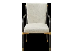 Conjunto de 2 sillones - Estructura negra - Estilo escandinavo - Tela beige