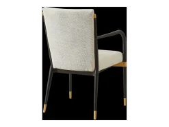 Conjunto de 2 sillones - Estructura negra - Estilo escandinavo - Tela beige