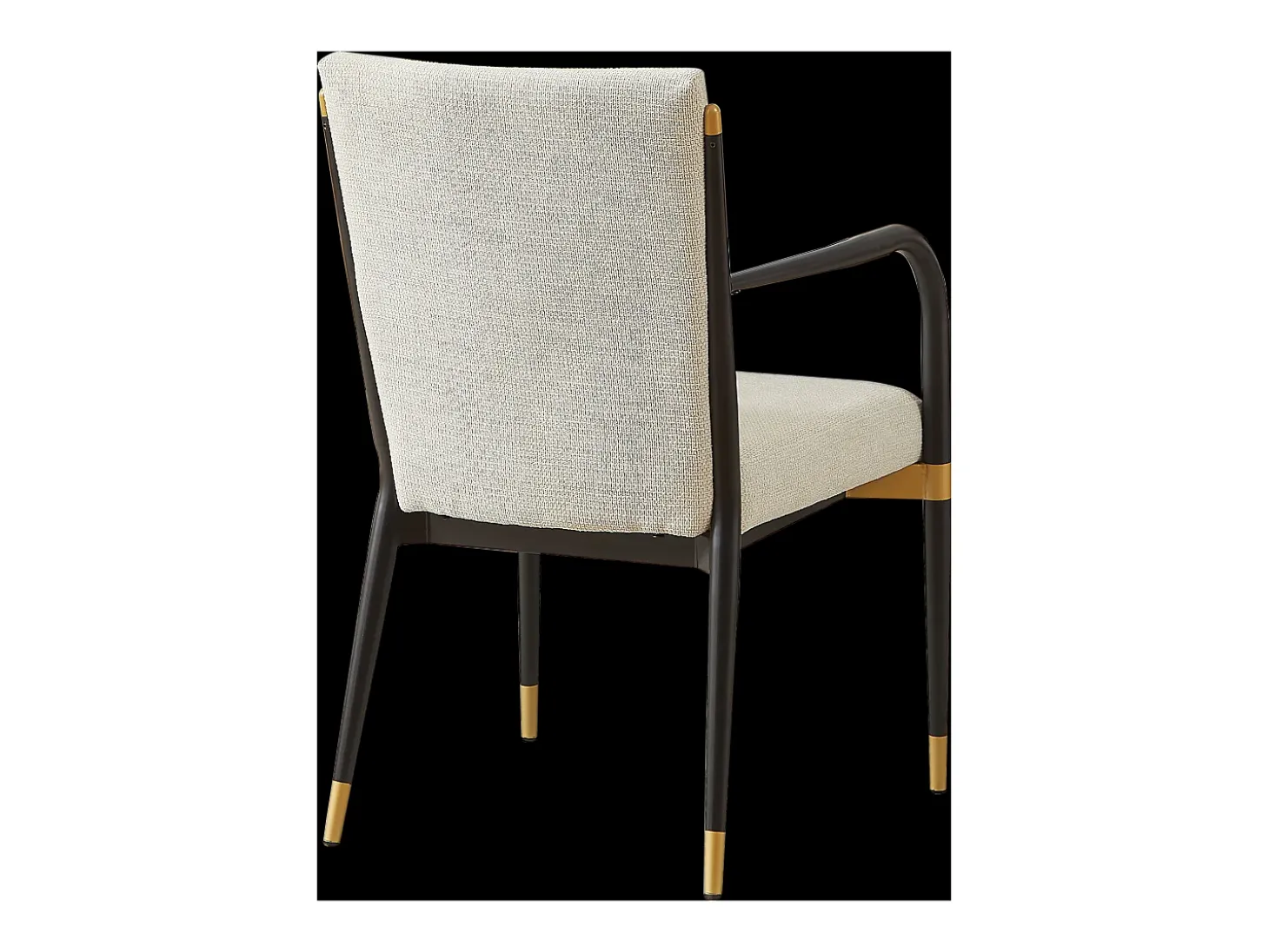 Conjunto de 2 sillones - Estructura negra - Estilo escandinavo - Tela beige