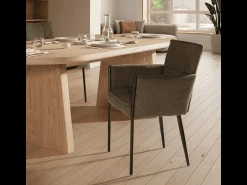 Conjunto de 2 sillones de tela con patas de metal H85 cm - ELINA