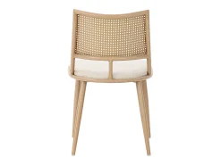 Conjunto de 4 sillones de ratán con asiento acolchado de PU, color beige