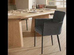 Conjunto de 2 sillones de tela con patas de metal H85 cm - ELINA