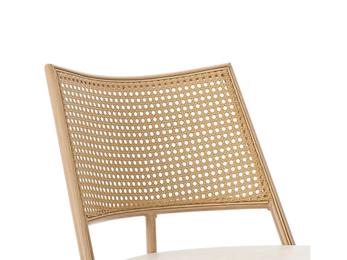 Conjunto de 2 sillones de ratán con asiento acolchado de PU, color beige