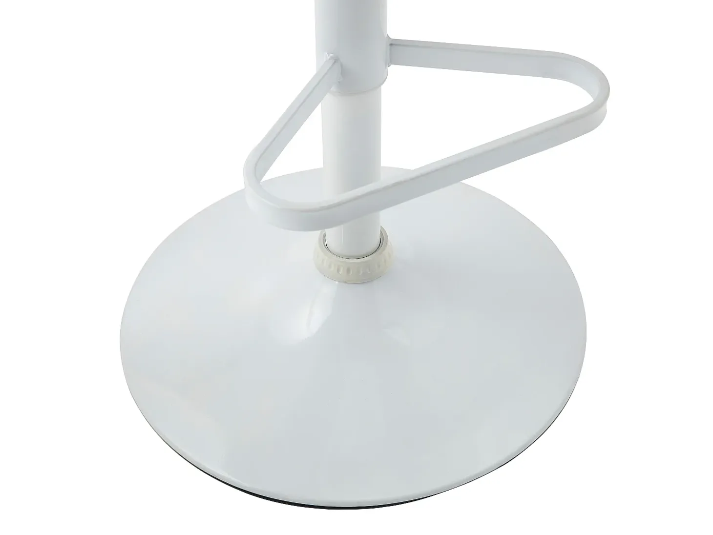 Conjunto de 2 taburetes de bar en tela y metal blanco - Altura regulable - Crema - DORALIZ