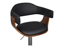 Conjunto de 2 taburetes de bar de diseño moderno en negro y madera 1202019